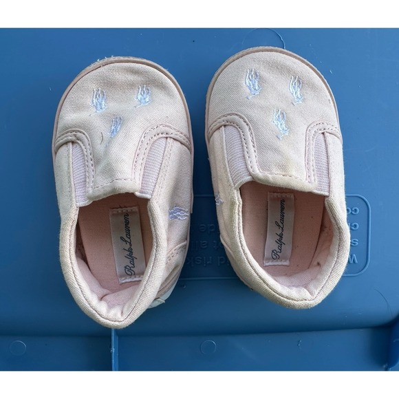 Ralph Lauren Other - Ralph Lauren Girls Pink Pony Slip On Shoes, Size 4 Infant